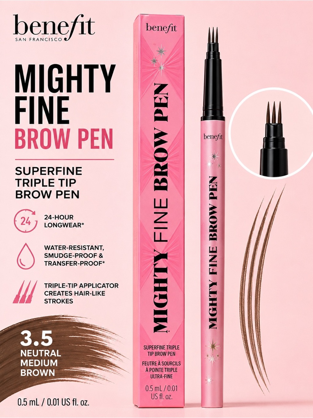 Benefit Mighty Fine Brow Pen - Pink & Brown